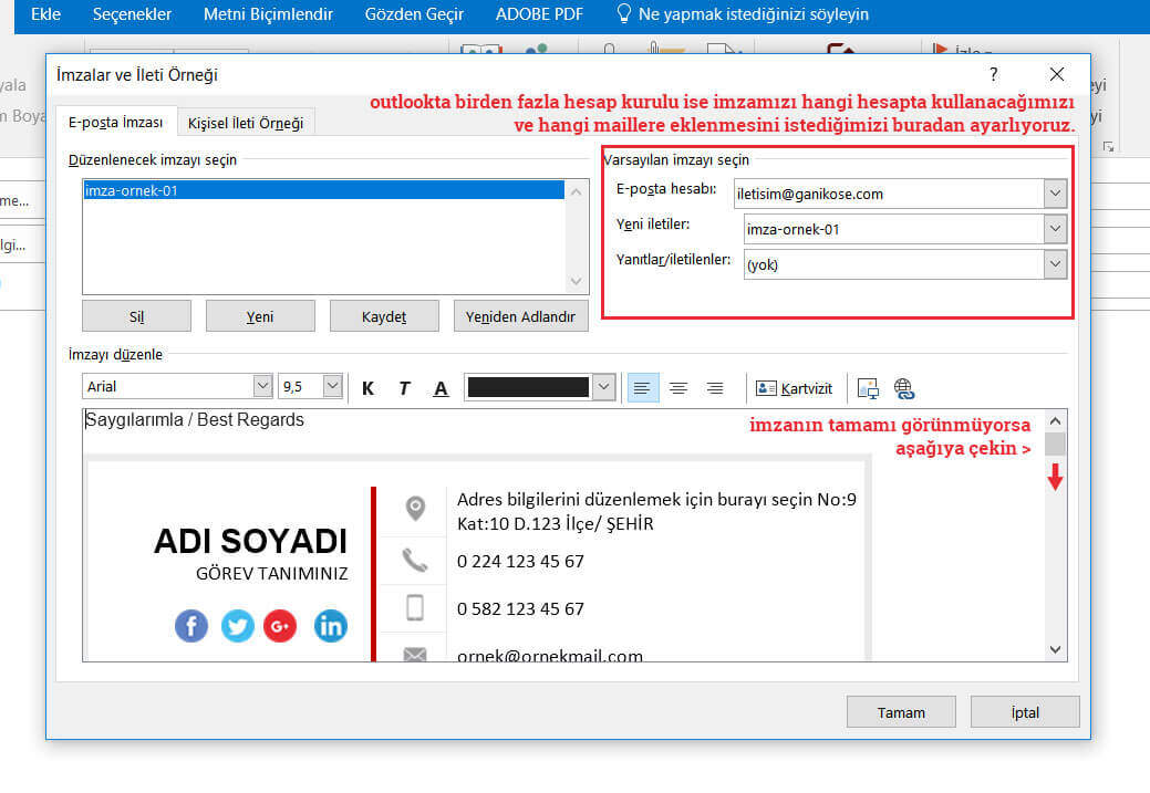 Mail imza tasarım ölçüleri