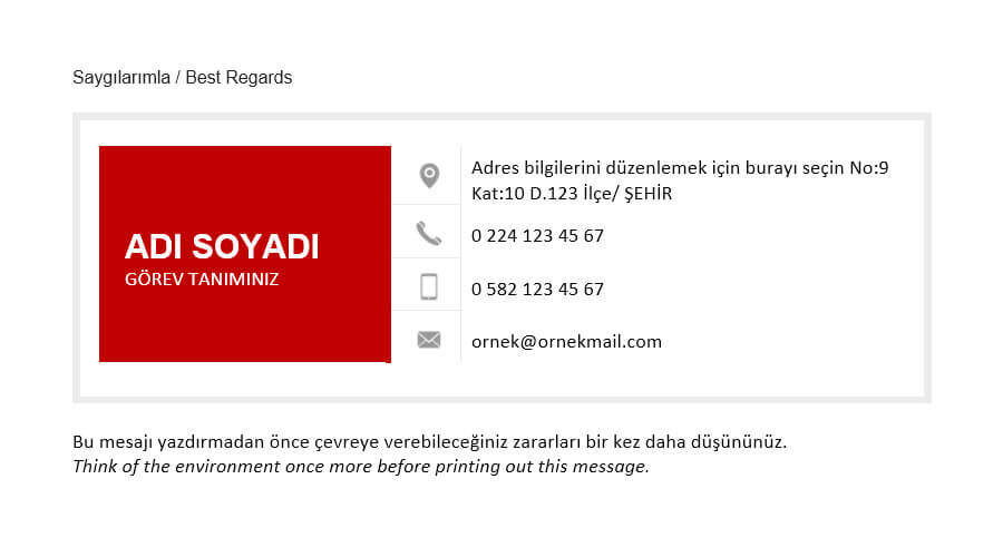 Kurumsal mail imza şablonları Kurumsal mail imza şablonları